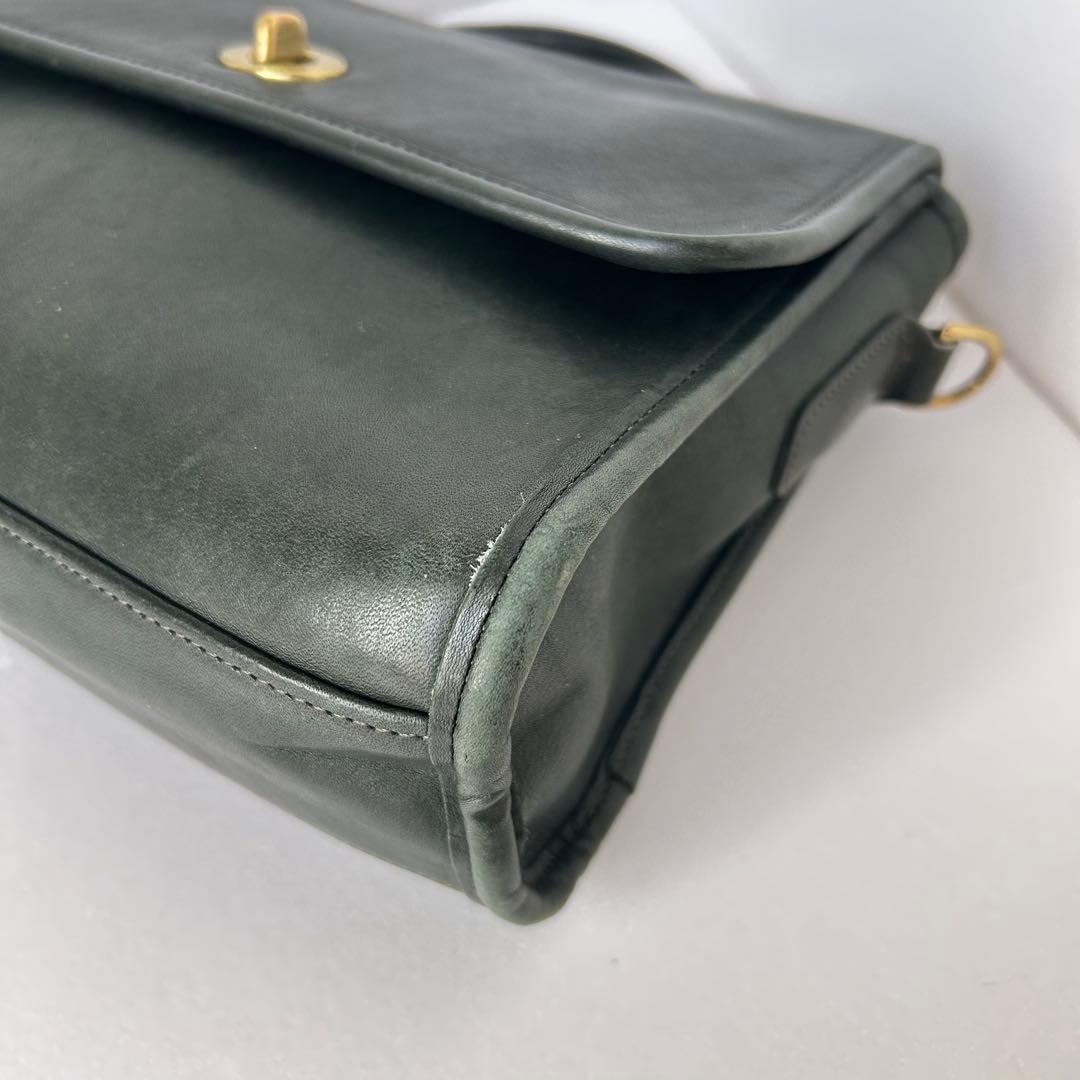 C O A C H Vintage 9870 Court Bag Leather Forest Green USA Made RARE