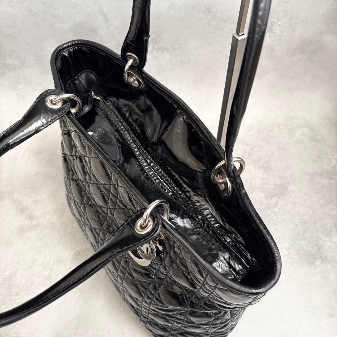 C H R I S T I A N D I O R Panarea Cannage Quilted Canvas Tote Bag Black
