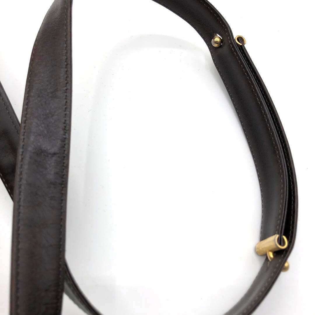 C H R I S T I A N D I O R Vintage Trotter Monogram Canvas Flap Shoulder Bag Brown
