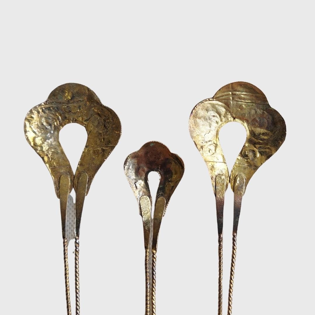 Vintage Golden Hairpin Set (3 Pcs)