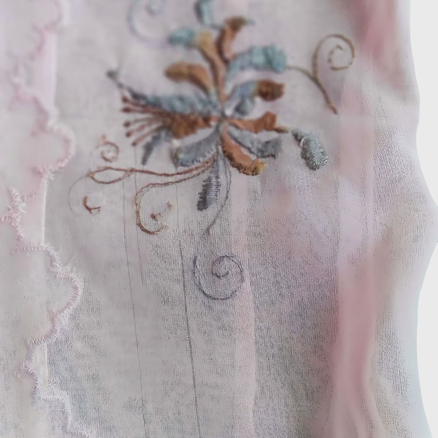 Vintage Pink Poly Simple Encim Kebaya