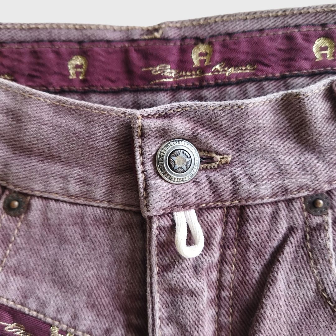 1990s Denim Purple High Waisted Trouser