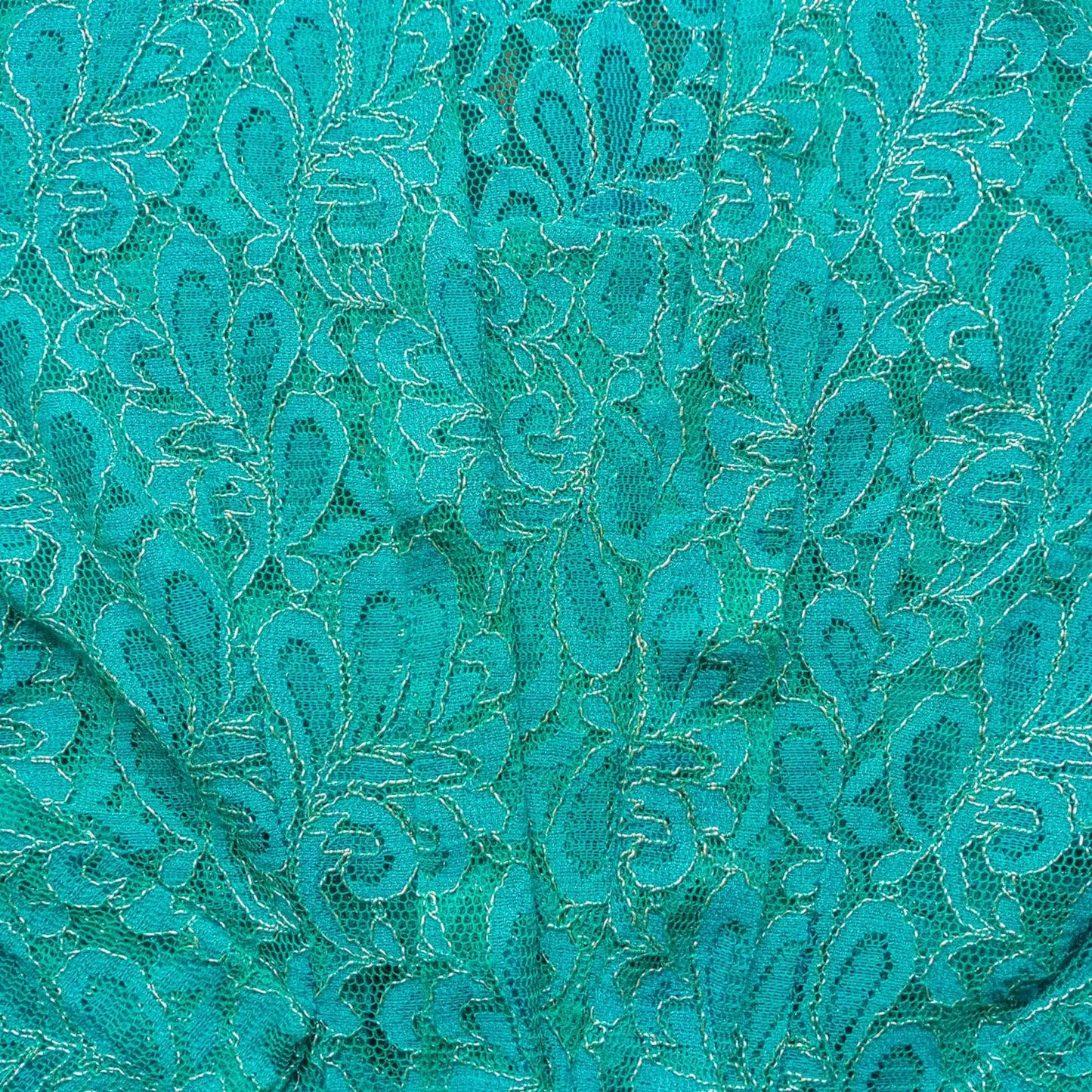 Vintage Turquoise Kutubaru Lace Kebaya