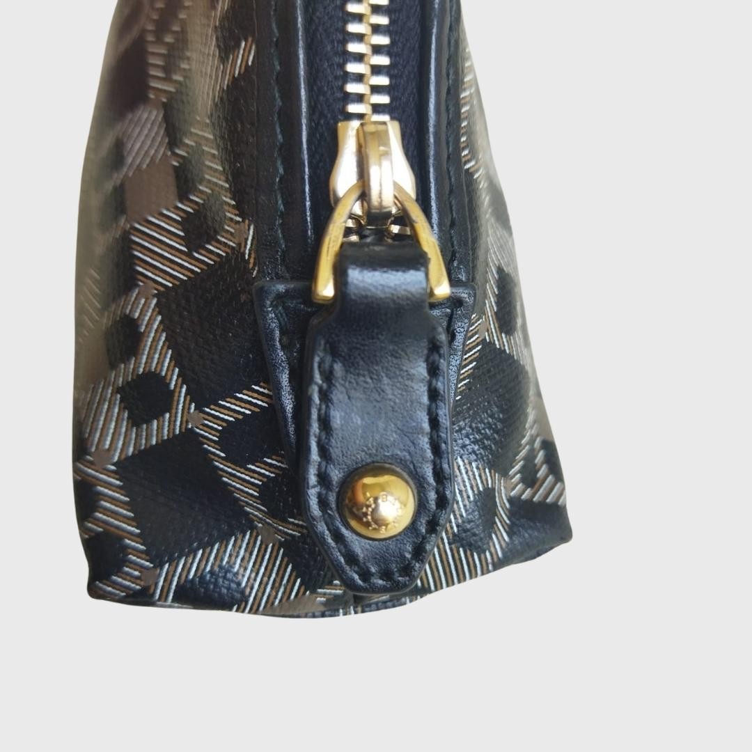 Vintage Logo Motifs Patent Leather Makeup Pouch