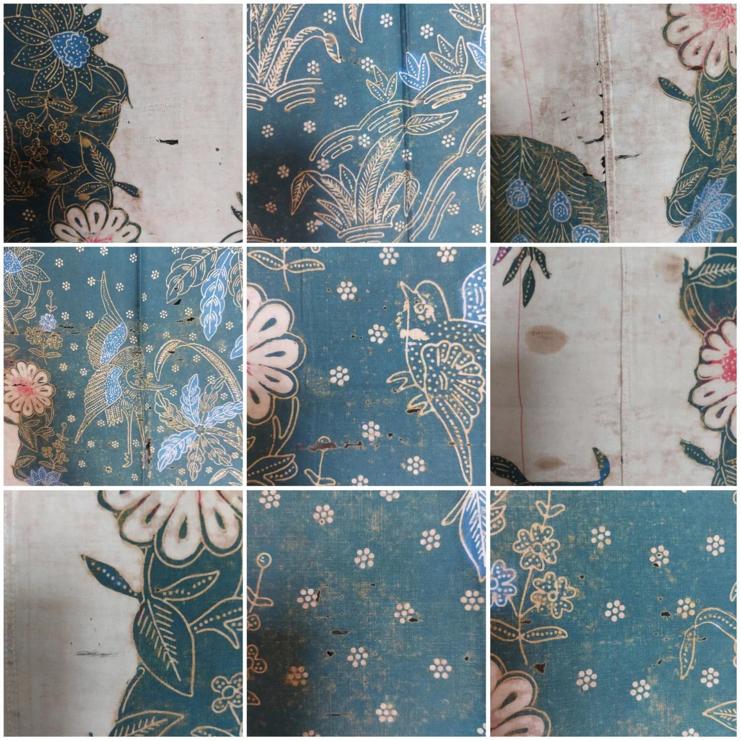 Old Indonesian Hand Drawn Javanese Batik Saroong with Peacock Motif