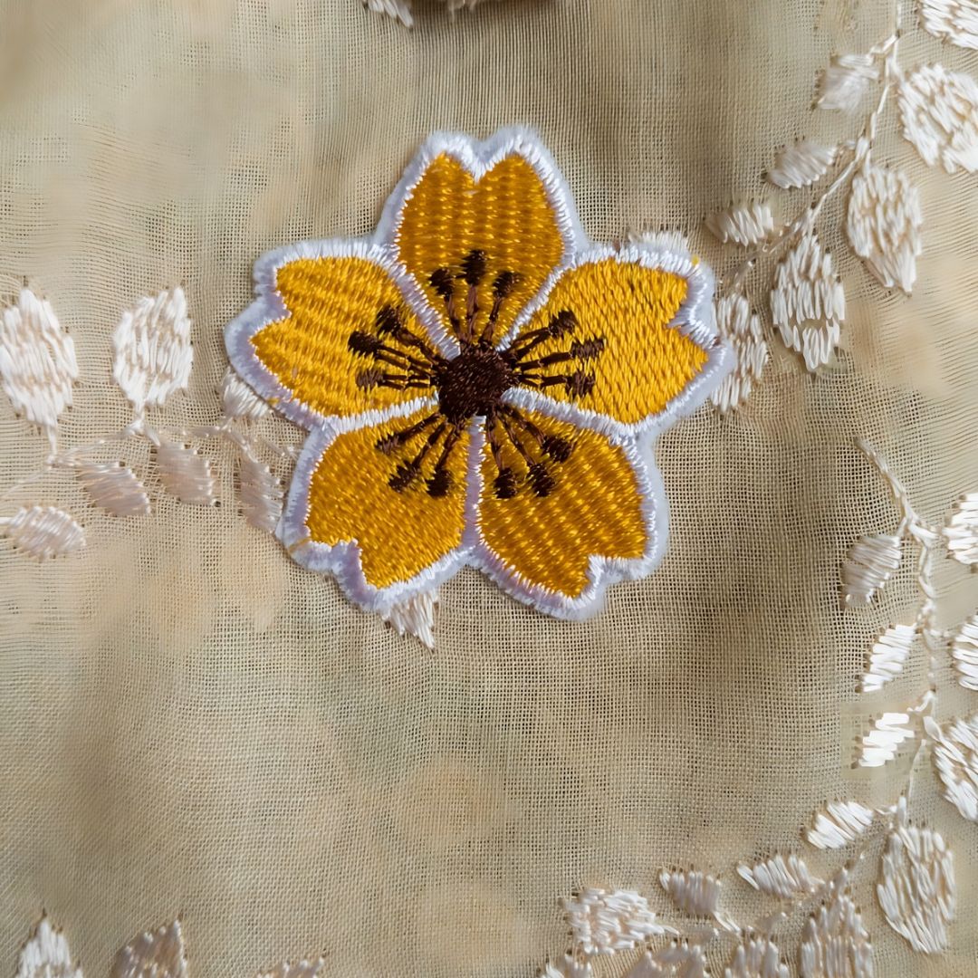 Vintage Soft Yellow Lace Encim Kebaya
