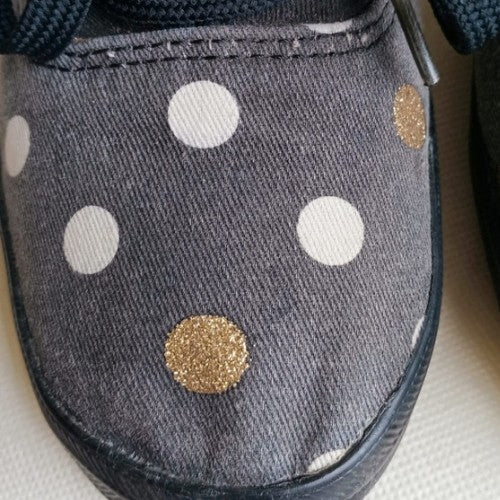 1990s Swift Polka Canvas Black Gray Sneakers