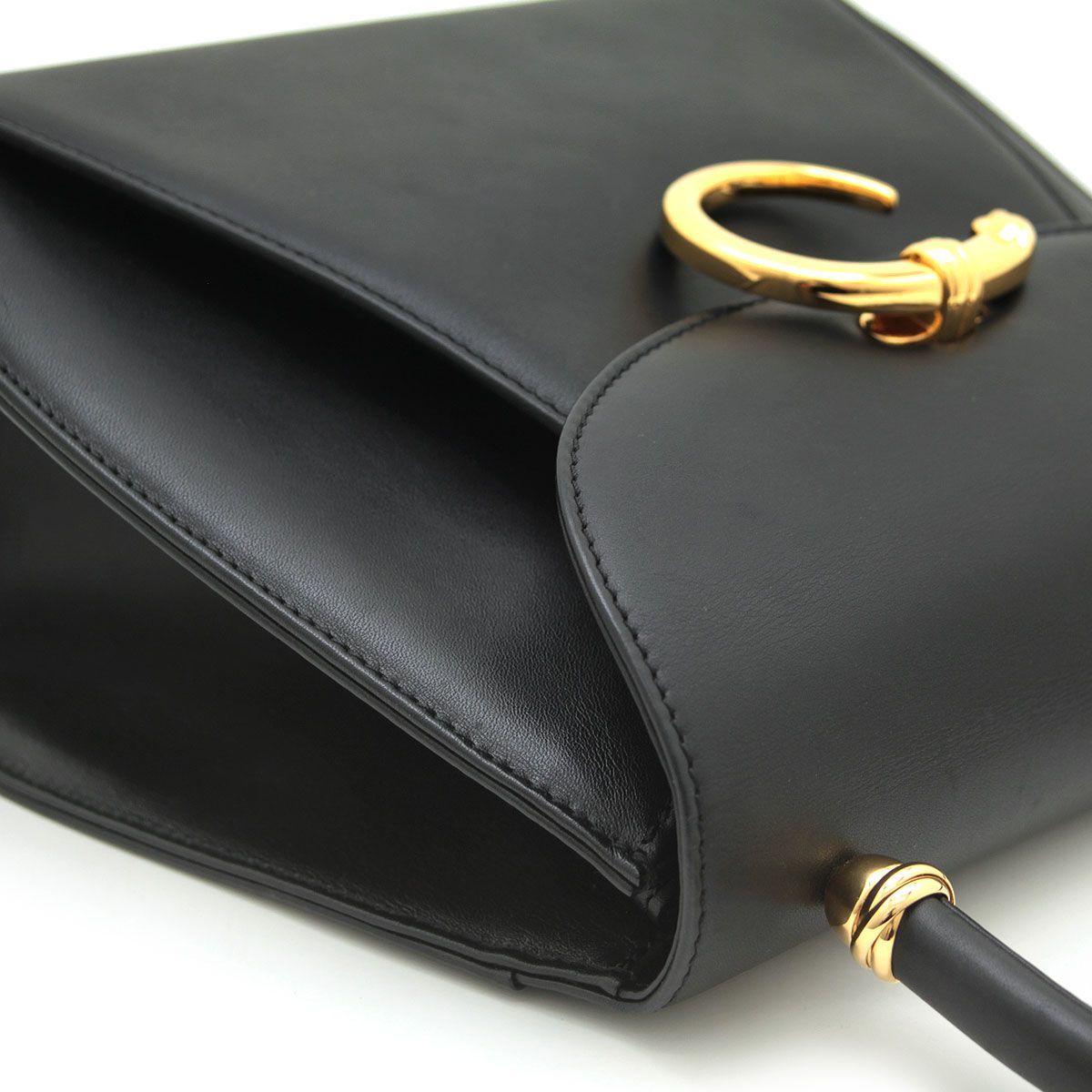 Authentic Cartier Panthère de Cartier Leather Handbag - Black &amp; Gold