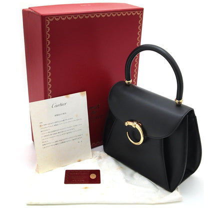 Authentic Cartier Panthère de Cartier Leather Handbag - Black &amp; Gold
