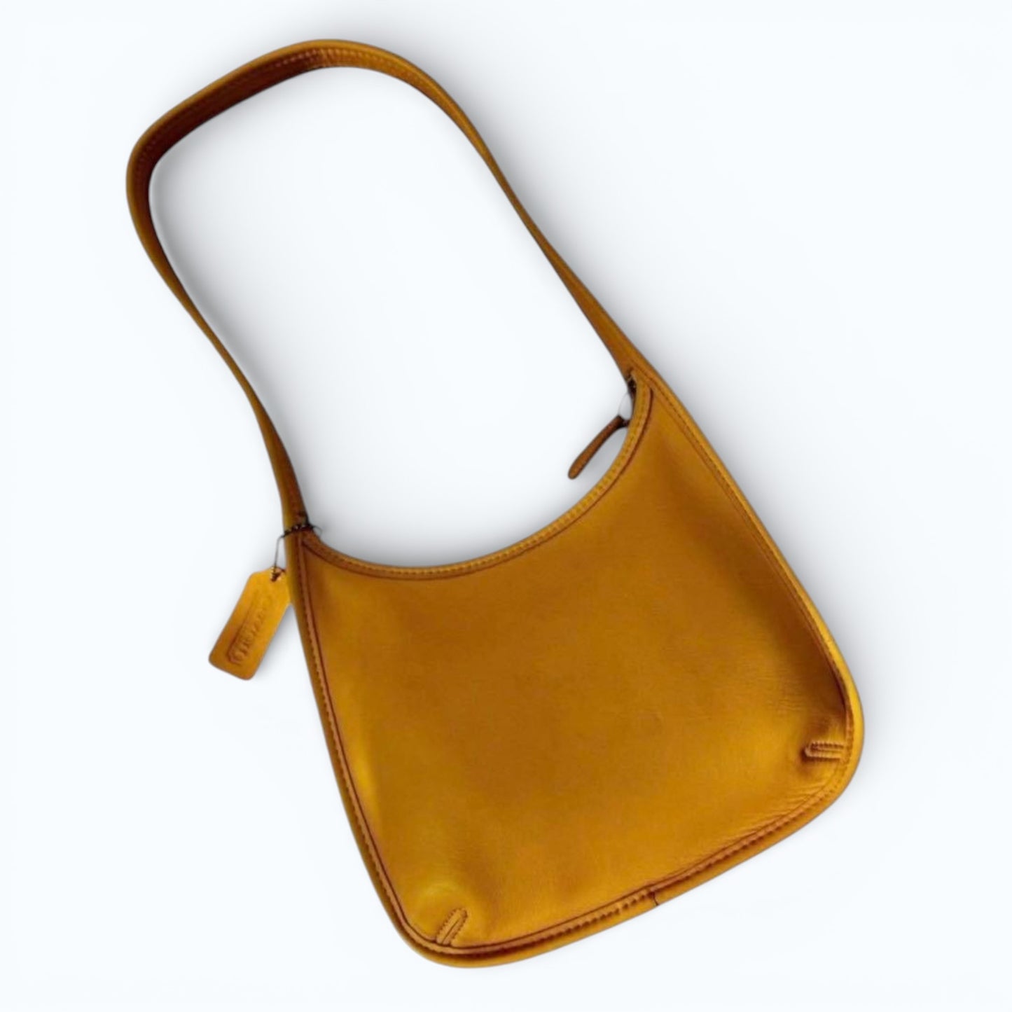 C O A C H Vintage 9020 Ergo Leather Shoulder Bag Mustard Yellow USA Made