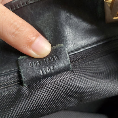 Authentic Gucci Vintage GG Canvas Tote Bag - Black