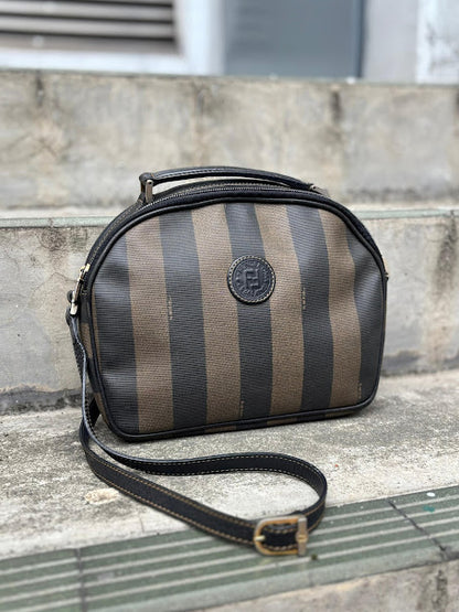 Vintage Fendi Pequin Stripe Crossbody Bag