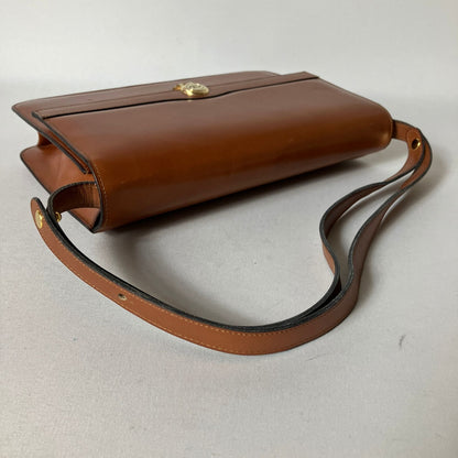C H R I S T I A N D I O R Vintage CD Logo Smooth Leather Shoulder Bag Brown 2511-168