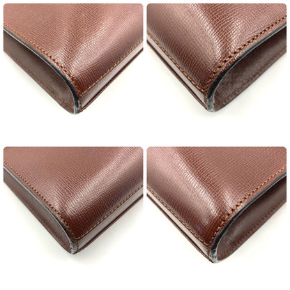 C H R I S T I A N D I O R Vintage Leather Logo Flap Crossbody Shoulder Bag Brown France