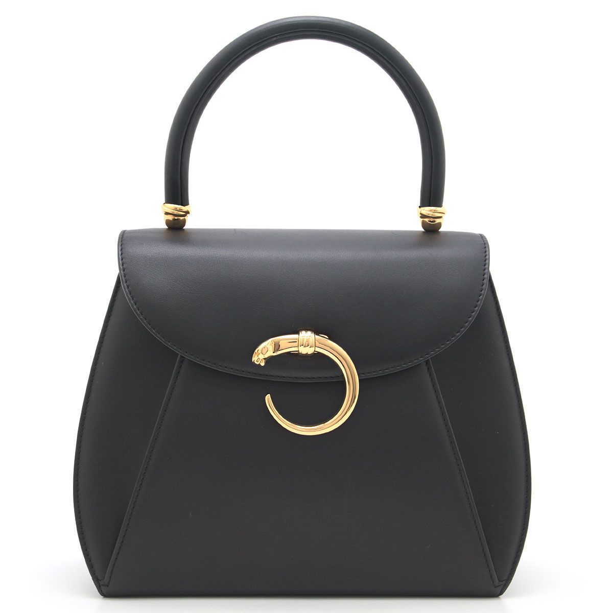 Authentic Cartier Panthère de Cartier Leather Handbag - Black &amp; Gold