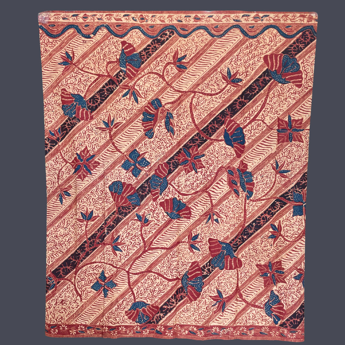 Vintage Lasem Batik Sarong with Flower Sulur and Tumpal Pasung