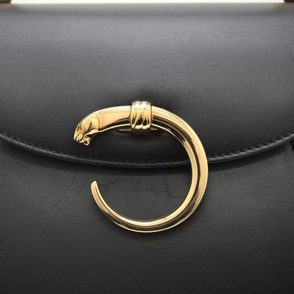 Authentic Cartier Panthère de Cartier Leather Handbag - Black &amp; Gold