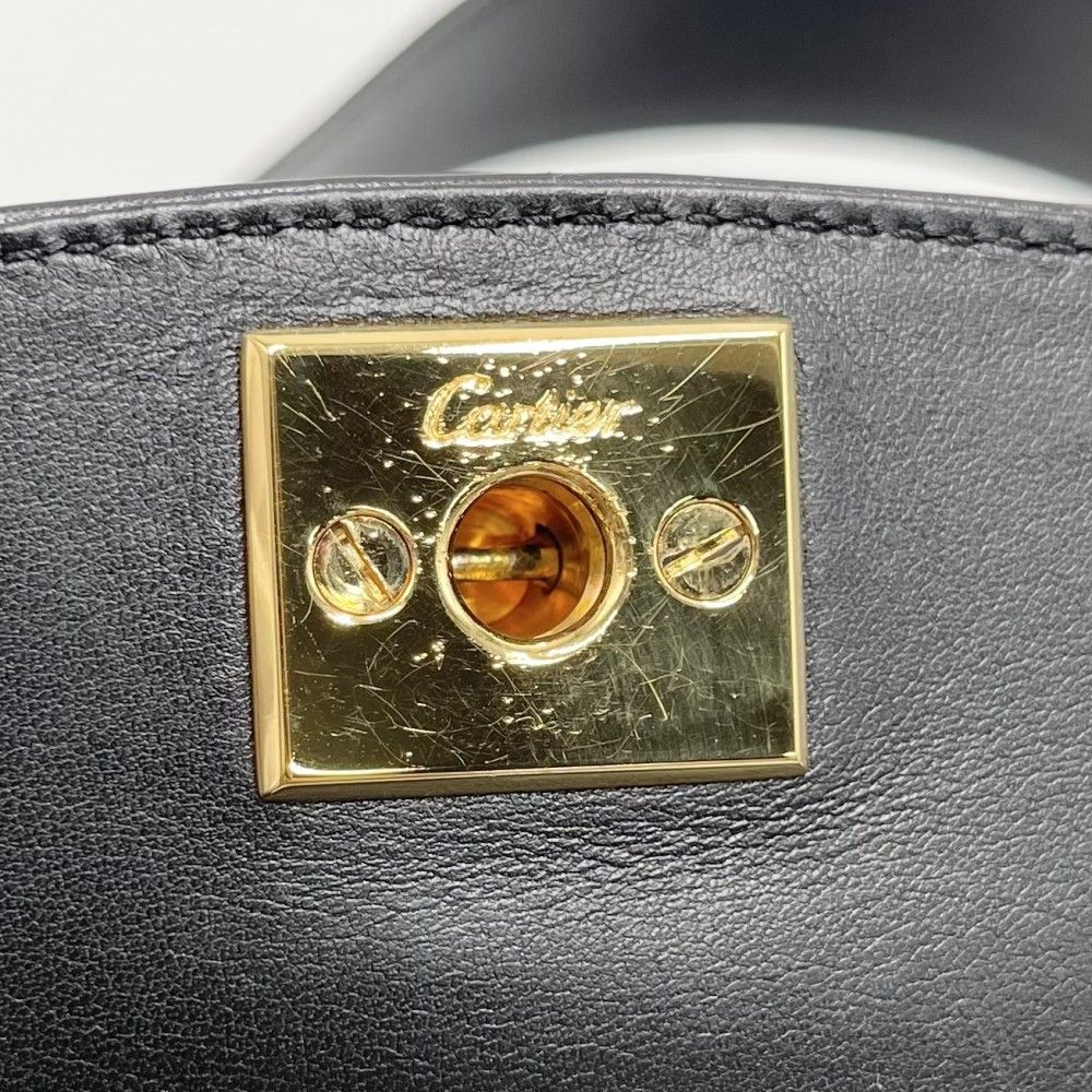 Authentic Vintage Cartier Panthère Leather Shoulder Bag – Black