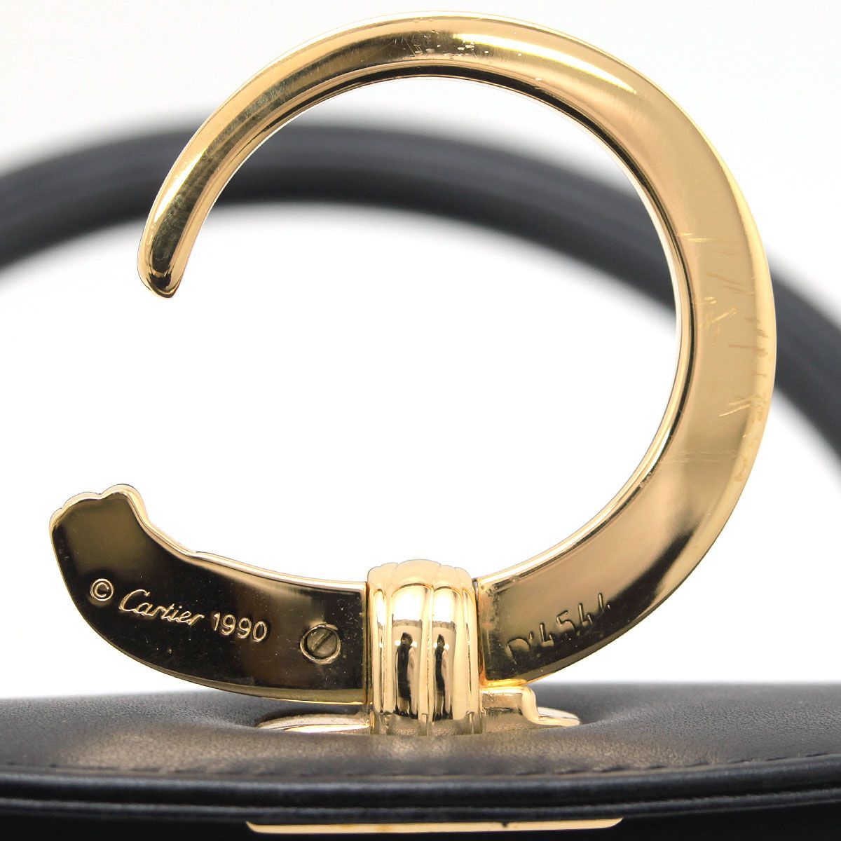 Authentic Cartier Panthère de Cartier Leather Handbag - Black &amp; Gold