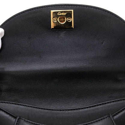 Authentic Cartier Panthère de Cartier Leather Handbag - Black &amp; Gold