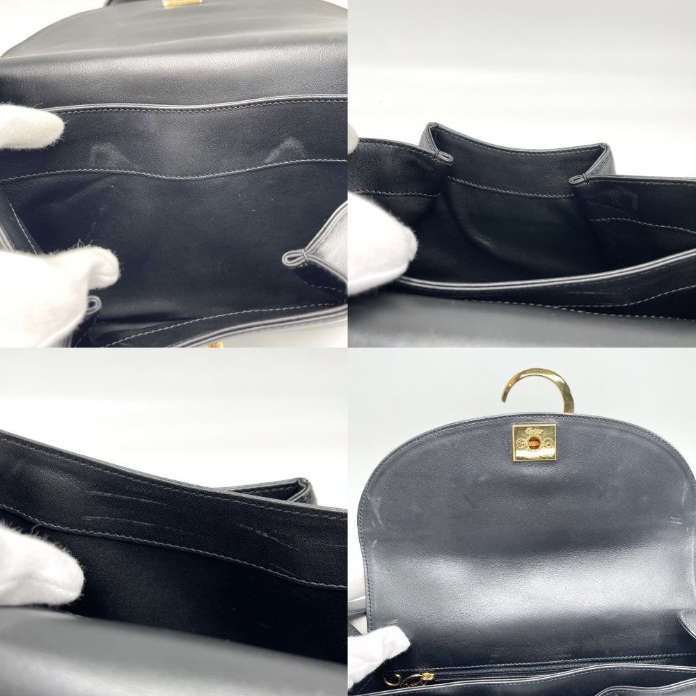 Authentic Vintage Cartier Panthère Leather Shoulder Bag – Black