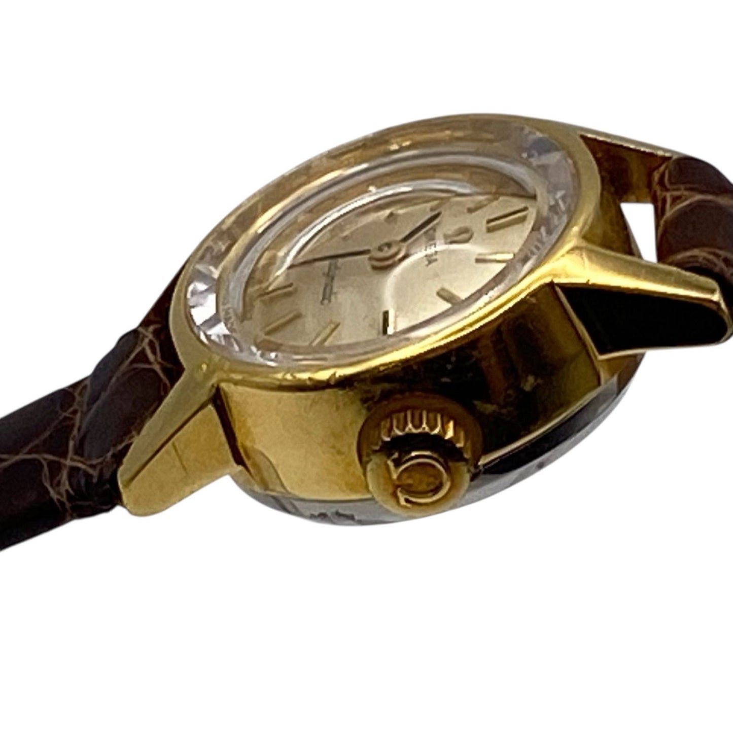 O M E G A Ladymatic Vintage Hand-Wound Gold-Tone Ladies Watch Swiss Made