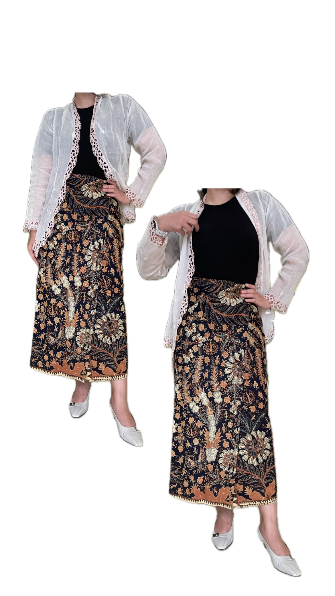 Antique Batik Tulis Pekalongan "Galaran Merak" – Blue Ground Floral Garden Motif – Hand-Drawn Indonesian Heritage Textile