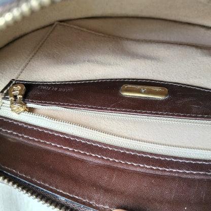 Vintage Etienne Aigner Dark Brown Leather Half-Moon Crossbody Bag