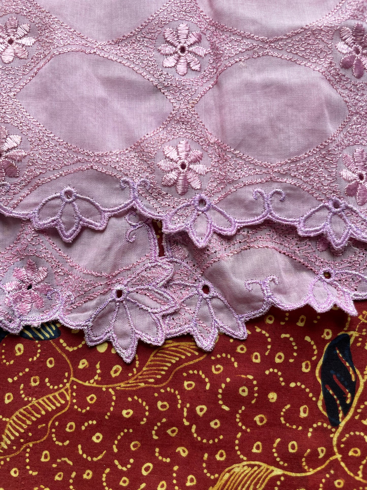 (M) Pink Peranakan Encim Old Kebaya – Classic Elegance from the Past Kebaya Lawas Encim Peranakan Pink – Keanggunan Klasik dari Masa Lalu (Lemari Lawas)
