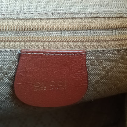 1990s Bamboo Single Pocket Brown Leather Backpack