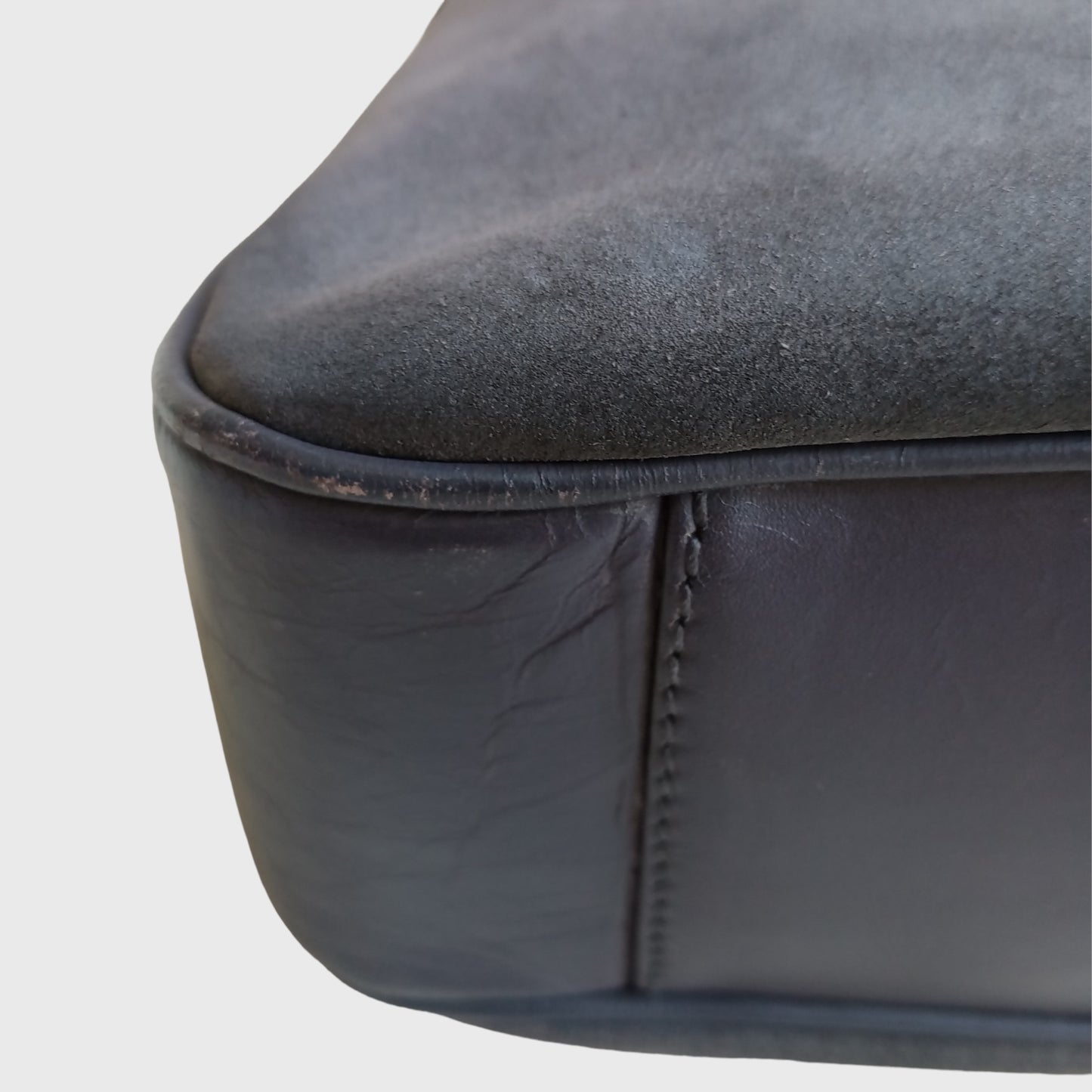 1990s Bamboo Gray Suede Two Ways Bag