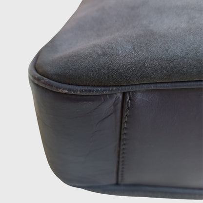 1990s Bamboo Gray Suede Two Ways Bag