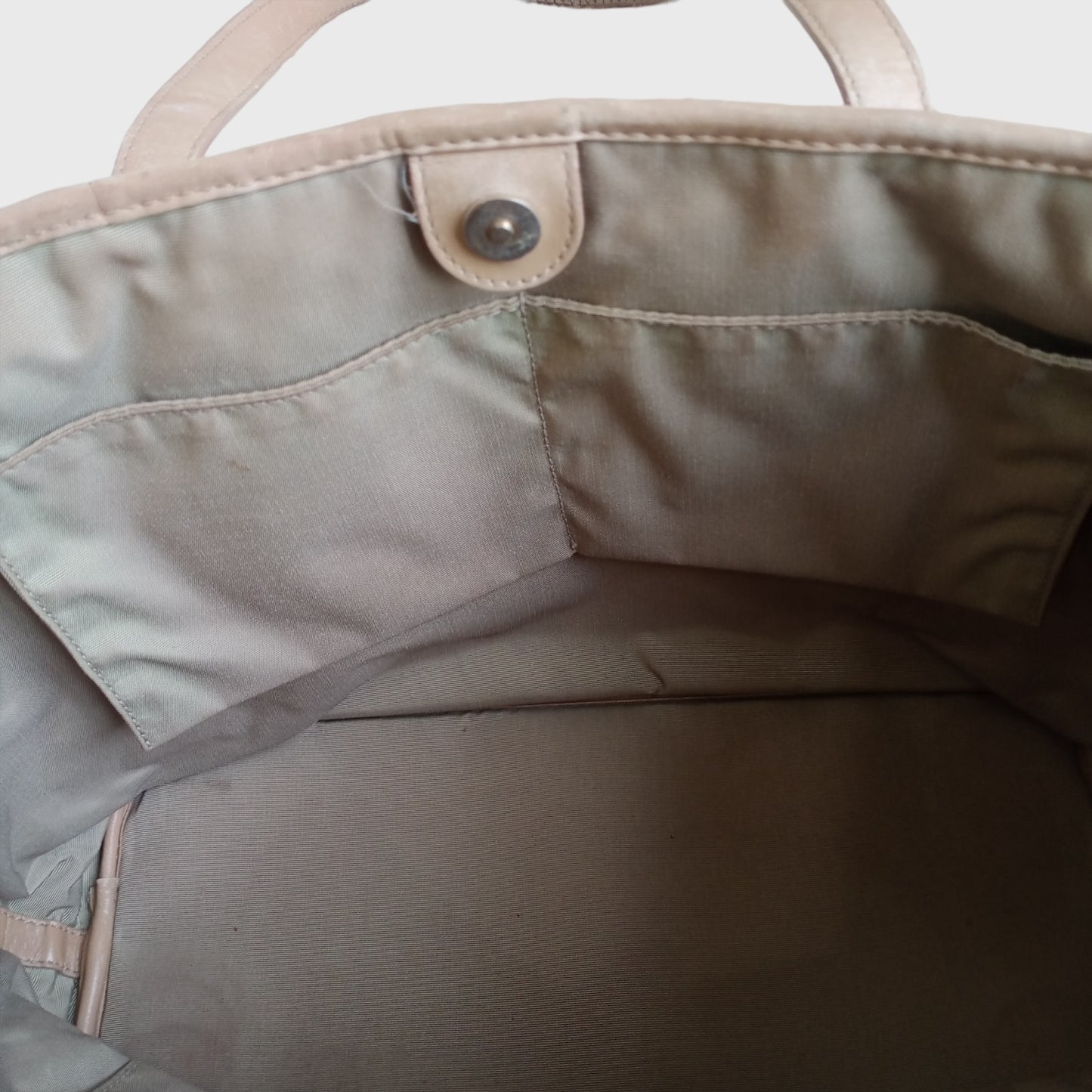 2000s Cannage Cream Coated Canvas Hand Bag