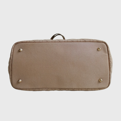 2000s Cannage Cream Coated Canvas Hand Bag