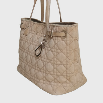 2000s Cannage Cream Coated Canvas Hand Bag