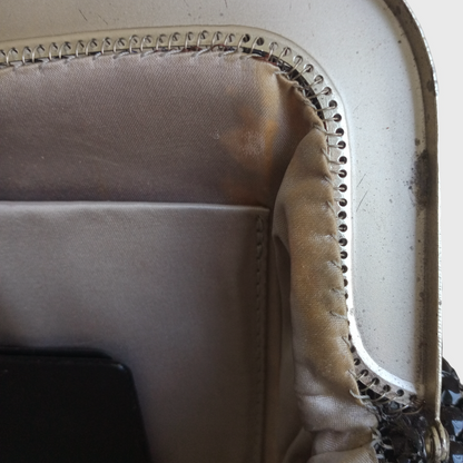1980s Medium Black Metal Mesh Hand Bag