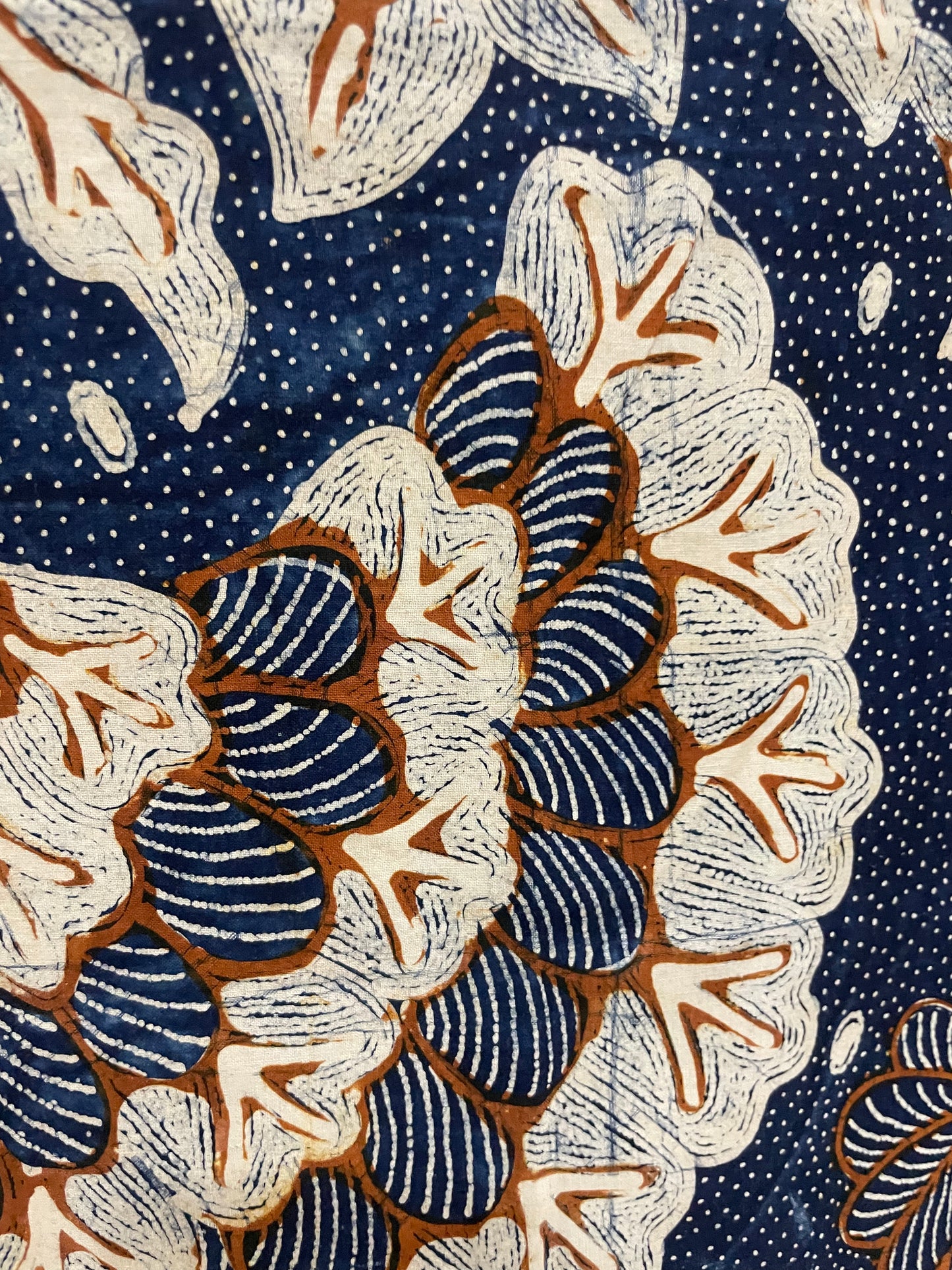 Antique Hand-Drawn Batik Tulis Banyumas Galaran Merak Motif Blue Background