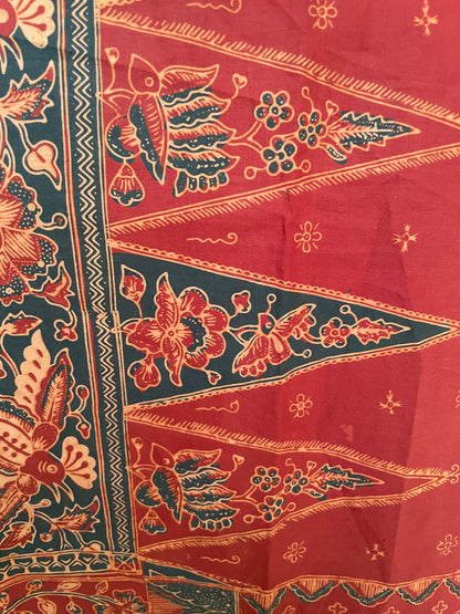 Antique Batik Tulis Jambi "Kaca Piring" – Hand-Drawn Sumatran Heritage Textile – Vintage Indonesian Batik