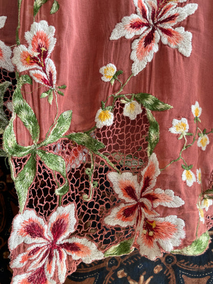(S) Orange Old Encim Kebaya with Embroidery – Classic Charm with a Timeless Story Kebaya Encim Lawas Oranye Bordir – Pesona Klasik dengan Kisah Waktu