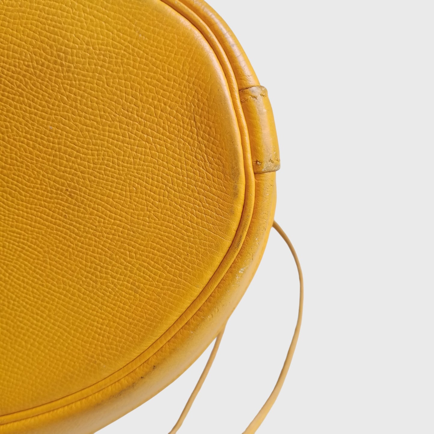 Vintage Bucket Market Yellow Leather Shoulder Bag