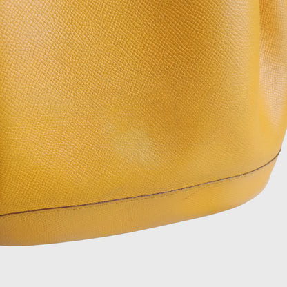 Vintage Bucket Market Yellow Leather Shoulder Bag