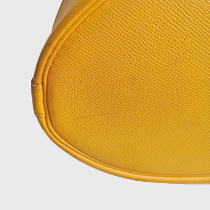 Vintage Bucket Market Yellow Leather Shoulder Bag