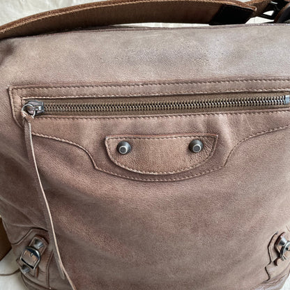 Authentic Vintage Balenciaga "Days" Messenger Bag - Camel Brown Leather