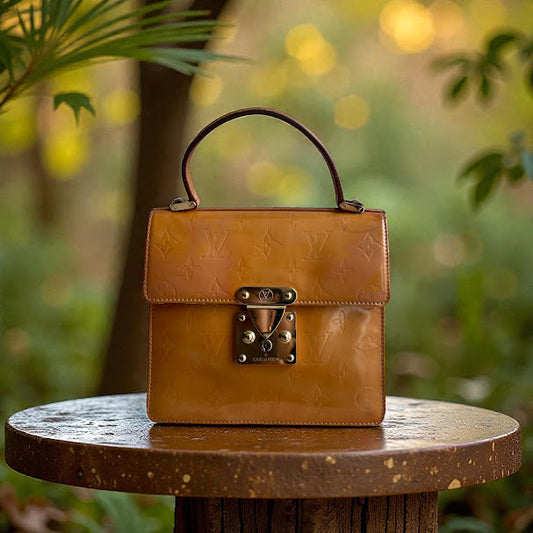 Authentic Vintage 1998 Louis Vuitton Monogram Vernis Spring Street Bag - Mustard/Tan