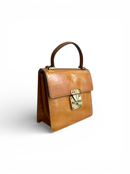 Authentic Vintage 1998 Louis Vuitton Monogram Vernis Spring Street Bag - Mustard/Tan