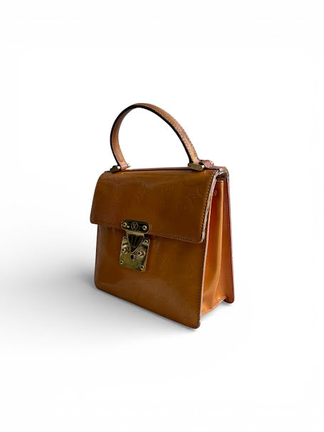 Authentic Vintage 1998 Louis Vuitton Monogram Vernis Spring Street Bag - Mustard/Tan
