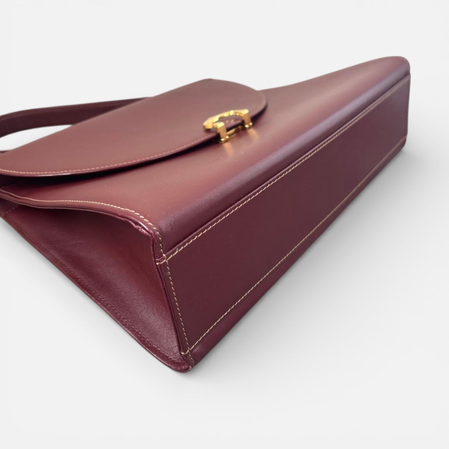 Authentic Vintage Must de Cartier Bordeaux Handbag &amp; Coin Purse Set