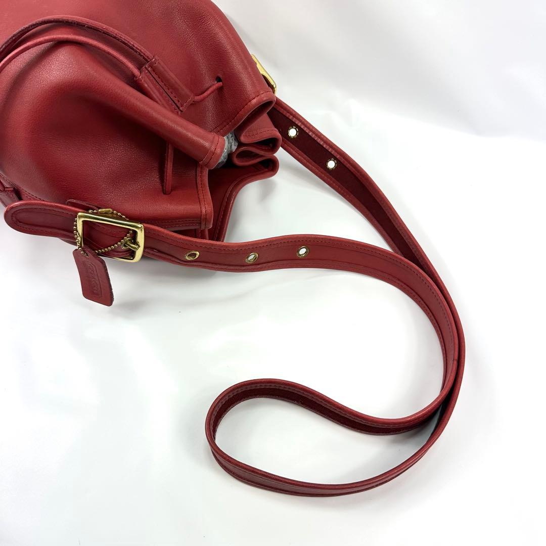 Vintage O L D C O A C H 9952 Drawstring Bucket Bag – Made in USA (Rich Red Leather)