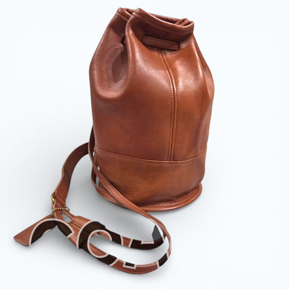 C O A C H Vintage 9984 Leather Bucket Shoulder Bag Brown USA Made