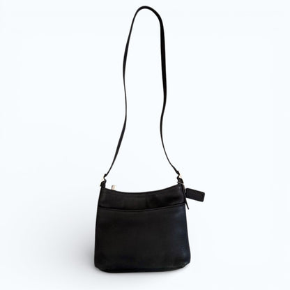 C O A C H Vintage Grained Leather Flap Shoulder Bag Black Silver Hardware USA Made
